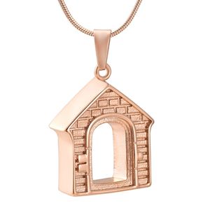 Souvenir de pendentif de crémation de forme de maison, bijoux de collier d'urne de cendres pour commémorer la famille-père, mère, fils et fille