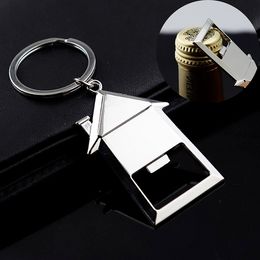 Huisvormige flesopener Keychain Personaliseerde Huwelijksgeschenken Souvenirs Verjaardag Kerstcadeaus voor gasten Groothandel F0514