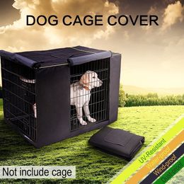 Maison imperméable à l'eau anti-poussière durable Oxford Dog Cage pliable lavable en plein air Pet Kennel Crate Cover 201201