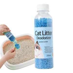 Fournitures de nettoyage de toilettes pour chaton, 300g, litière pour chat, déodorant, perles, artefact, odeur d'animal de compagnie, charbon actif, absorbe la puanteur du sable du chat