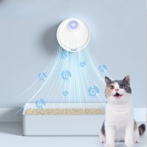 Déodorant de bac à litière pour chat, 4000mAh, purificateur d'odeur intelligent et Rechargeable pour poils de chat, purificateur d'air automatique pour toilettes pour animaux de compagnie, pour chiens