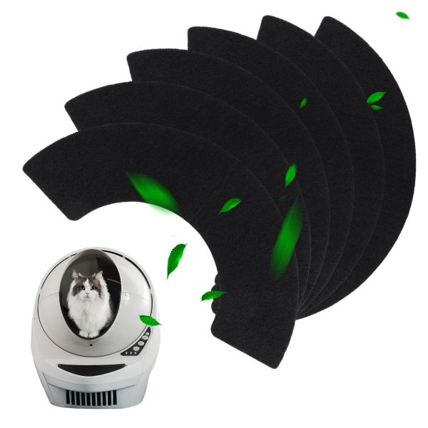 Housebreaking 6 pièces pièce de Rechange contrôle de l'humidité Alimentation pour Animaux de Compagnie Charbon Actif Facile à Installer Filtre de bac à litière pour Chat Durable adapté pour LitterRobot 4