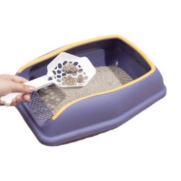Caja de arena para gatos Caja de arena semicerrada con lados altos Caja de arena segura y con olores Bandeja de arena de viaje extraíble Fácil de limpiar
