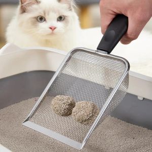 Huisbraken kattenbakvulling schop klein gat zandhangende gat huisdiervuilbak zand scheppen roestvrij stalen metalen schepkitten kitten reinigingsgereedschap