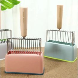 Housebreaking Cat litter shovel storage rack color matching base large metal shovel storage box pet supplies