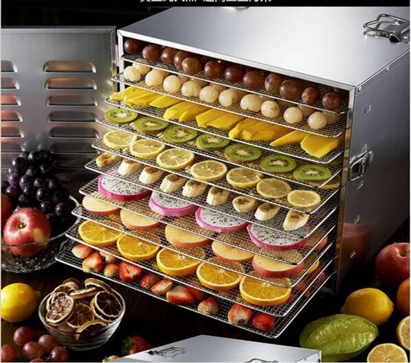 Machine de séchage de noix en acier inoxydable, 10 plateaux, pour Fruits et légumes, déshydratation, séchoir d'aliments pour animaux de compagnie