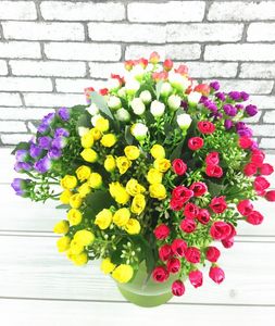 Fleurs artificielles de décoration de maison, prendre 6 fourchettes, tête milan 36 bractées, produire en gros et mini roses QQ, livraison gratuite SF09