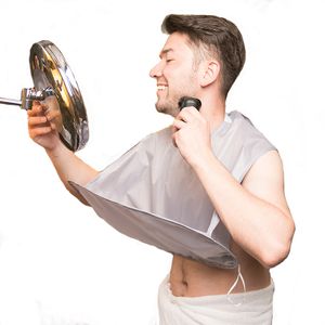 Tablier de salle de bain pour homme, tabliers à barbe pour homme, coiffeur domestique, soins de rasage, bavoirs propres pour adultes, support de rasoir, organisateur de salle de bain, cadeau pour amoureux