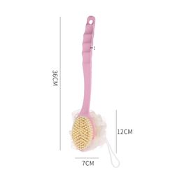 Les brosses de bain de salle de bains domestiques peuvent être suspendues Brosse de massage complète du corps double face avec boule de bain de nettoyage à longue poignée LLD9856