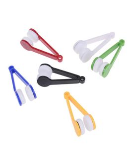 Outils de nettoyage ménagers multicolous couleurs mini verres twoside brosser en microfibre nettoyant pour lunettes de lune