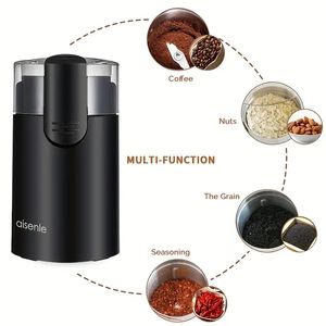 Huishoudelijke elektrische koffiebonenmolen, kleine minimolen Roestvrijstalen voering Koffiezetapparaat Ultrafijne molen