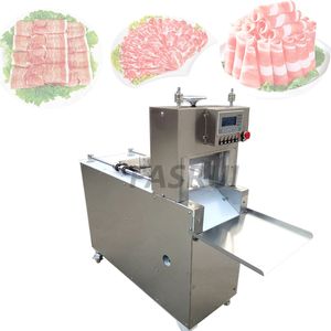 Cortadora de alimentos eléctrica para el hogar, máquina de rollo de cordero de doble corte CNC, máquina cepilladora de carne, ESPESOR AJUSTABLE, a la venta