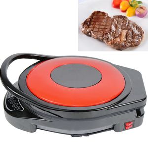 Huishoudelijke elektrische gegrilde steak machine oven rookloze non-stick barbecue machine kookplaat Teppanyaki gegrilde vlees pan 1200w