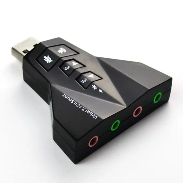 Ménage Virtual Virtual USB7.1 Adaptateur audio sonore 3D Adaptateur double microphone Double interface audio Sortie indépendante Carte sonore indépendante