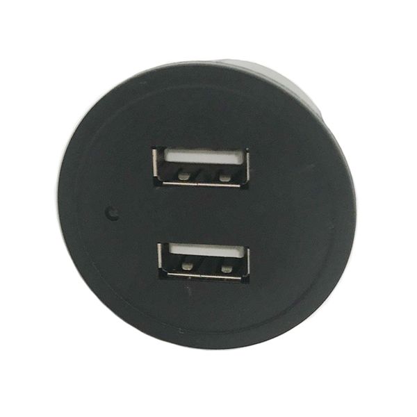 Piezas de muebles para el hogar Negro Redondo Agujeros de cargador USB dual Toma de carga del teléfono Retardant Relajante Sofá Mesa auxiliar Carga de escritorio 5V2A Entrada Mesita de noche