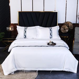 Chambre d'hôtel domestique couleurs solides à la literie quatre pièces ensembles de literie pure en coton pur ensembles de lits