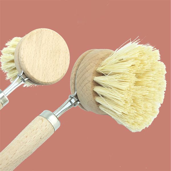 Cepillos de limpieza de cocina para el hogar Phoebe Sisal Bamboo Do The Dishes Brush Cepillado de tallo largo suspendido 5 25cm T2