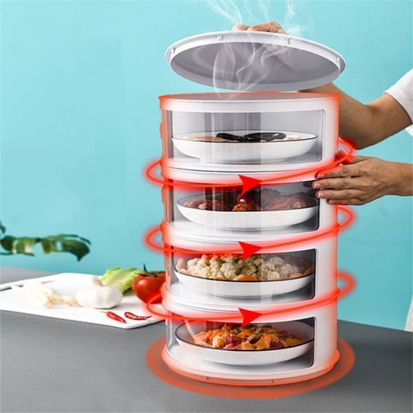 Réfrigérateur de cuisine domestique transparent scellé empilable couvercle d'isolation alimentaire boîte de stockage de légumes anti-poussière 210423
