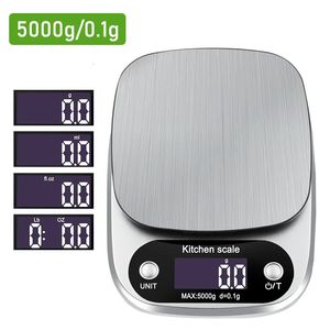 Báscula de cocina para el hogar Báscula electrónica para alimentos Báscula para hornear Herramienta de medición Plataforma de acero inoxidable con pantalla LCD 5 kg 0,1 g 240228