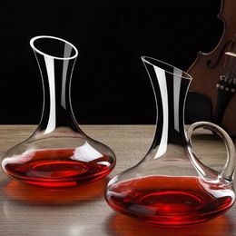 Trumpette de vin rouge ménage décanteur en verre cristal 1700 ml de vin rouge vinter vin pot bar à vin supérieur carafe épaissis 240410