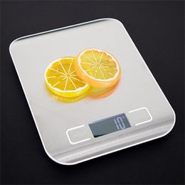Huishoudschalen 10/5kg huishoudelijke keukenschaal roestvrijstalen weegschaal voor voedsel dieetbalans met meten van lcd precisie elektronische schalen 230426