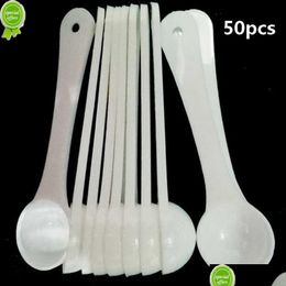 Escalas domésticas 50 unids 1g Plástico blanco M Easuringspoon Gram Scoop Alimentos Hornear Medicina Polvo Drop Entrega DHVOC