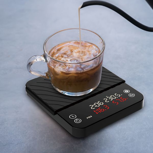 Básculas para el hogar Digital Smart Drip Coffee Scale Timer 2kg 0.1g Básculas para el hogar Drip Kitchen Pesaje Peso de pantalla de doble fila con temporizador 230426