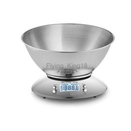 Balances ménagères Balance de cuisine domestique en acier inoxydable avec horloge et bol Balance domestique accessoires de conception divisée Alimentaire 240322