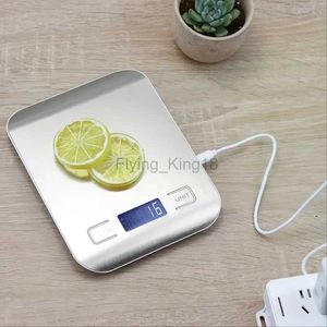 Huishoudelijke schalen keukenschaal roestvrij staal weeg voedsel dieetbalans met meten van LCD Precision Electronic Scales Baking Measuring Tools 240322