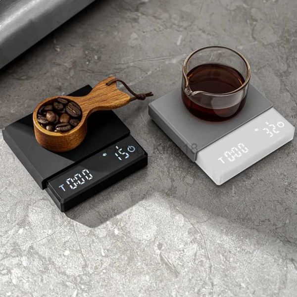 Balances domestiques Petite balance de cuisine à café expresso Mini minuterie intelligente USB 2 kg / 0,1 g g / oz / ml Pad homme femme cadeau balance de poids numérique 240322