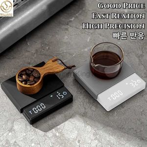 Huishoudelijke schalen Tiny Espresso Coffee Scale Mini Smart Timer Coffee Balance USB 2kg/0,1 g g/oz/ml man vrouw cadeau digitale gewicht keukenschaal 240322