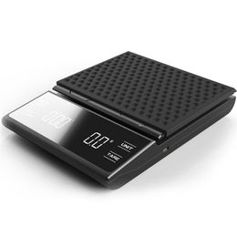 Huishoudelijk schalen USB-oplaad Smart Kitchen Scale met timer precisie koffieschaal elektronische schaal digitale schaal huishoudelijke voedselschaal 3kg-0.1g 230426