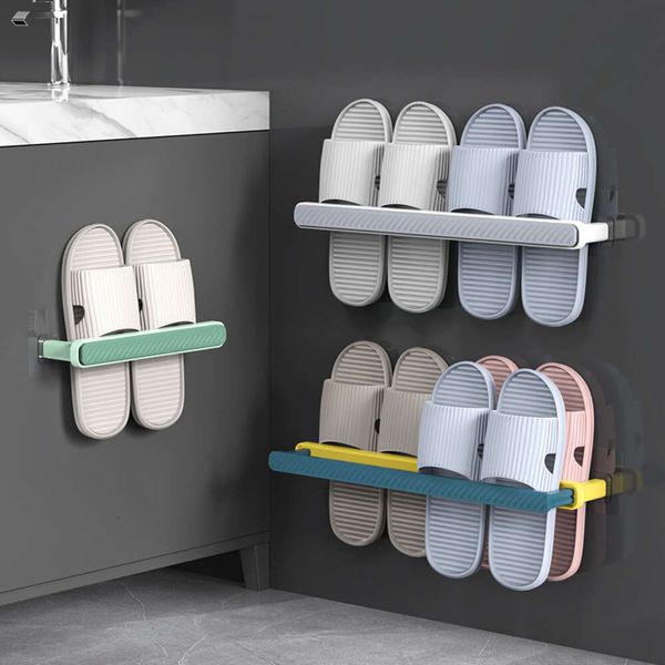 Outil de pantoufle non perforé ménage, grille de rangement de salle de bain pliable, support mural