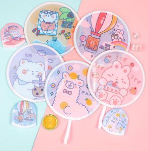 Huishoudelijke Diversen Hoge Kwaliteit Polyester Cartoon Mini Ronde Schijf Draagbare Ventilator Vouwen Pocket Wallet Flyer Handheld