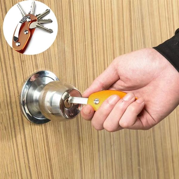 Tendards ménagers Smart Key Chare Keychain Compact Clé Clé Dorative Clip Home Storage Metal Metal Aluminium Organisateur