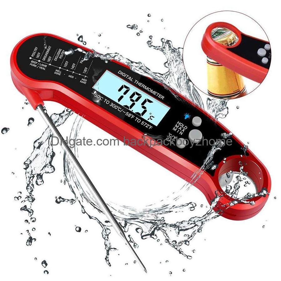 Household Thermometers Bbq Digital Kitchen Food Thermometer Meat Cake Candy Fry Grill Dinning Household Cooking Temperature Gauge Oven Dhdfi