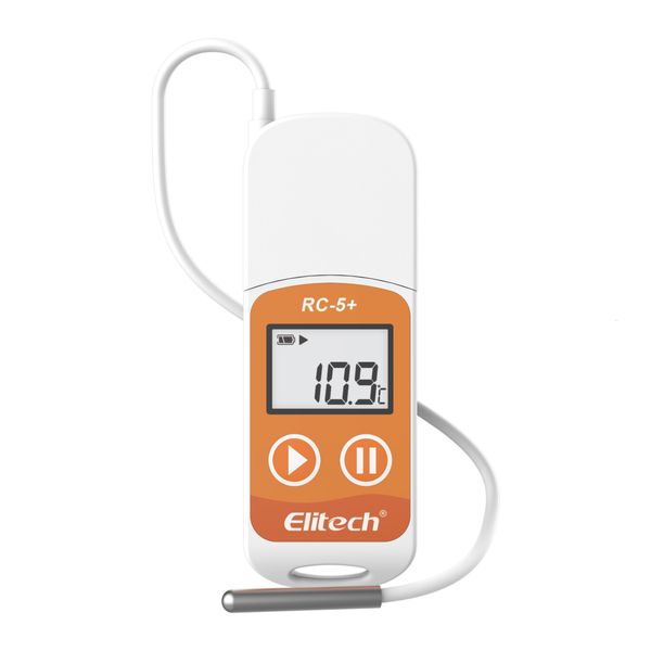 Thermomètres Domestiques Elitech RC5 TE PDF USB Enregistreur de Données de Température Enregistreur Réutilisable 32000 Points Capteur Externe Haute Précision 230201