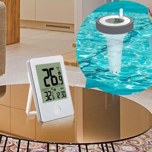 Thermomètres domestiques FanJu Numérique Sans Fil Intérieur Extérieur Flottant Piscine Thermomètre Natation Bain Eau Spas Aquariums Horloge À Distance 230920