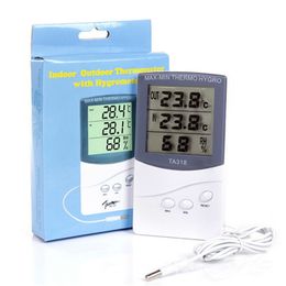 Thermomètres domestiques LCD numérique de haute qualité Thermomètre intérieur / extérieur Hygromètre Thermo Hygro Compteur Minuterie Compte à rebours