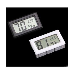 Huishoudelijke thermometers Mini Digitale LCD ingebedde hygrometers Temperatuurvochtigheid Meter Binnen thermometer Zwart Wit SN1074 Drop D DH45G