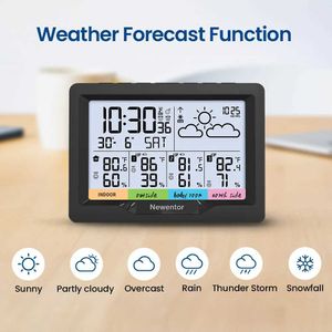 Termómetros domésticos Newentor Digital Weather Station Reloj Interior Higast Termómetro Termómetro Monitor de clima inalámbrico con 3 sensores T240422