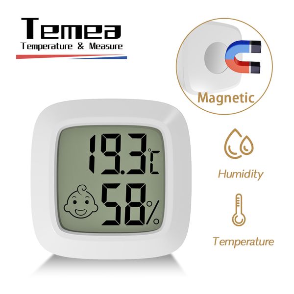 Thermomètres domestiques Temea Mini LCD Thermomètre numérique Hygromètre Humidimètre Intérieur Jauge d'humidité Capteur de température ambiante Station météo 230614