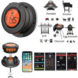 Wireless Digital Bluetooth Smart BBQ Grill Meat Thermometer for Smoker BBQ Charcoal and Oven