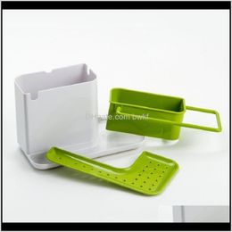 Organisation de ménage Accueil Jardin Drop Livraison 2021 Supports en plastique Organisateur Caddy Rangement Évier Porte-ustensiles Égouttoir intégré Goo