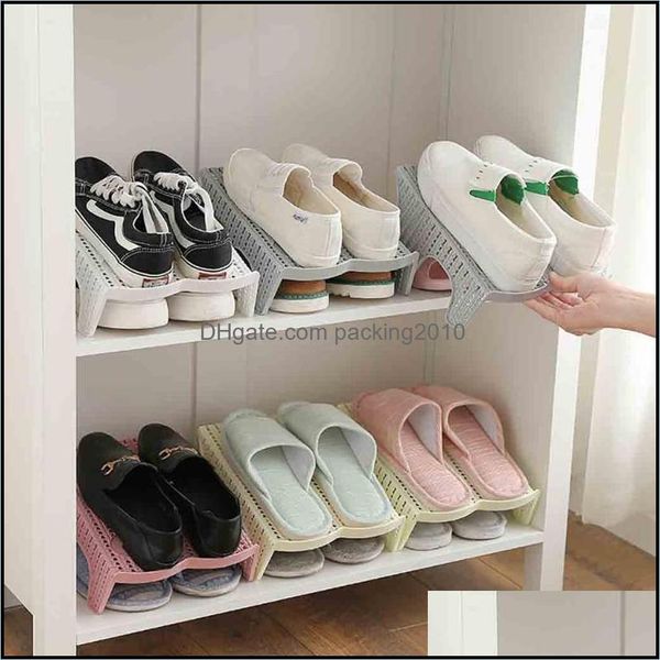 Organisation de ménage maison jardin25 # organisateur de chaussures support de rangement en gros Double couche en plastique économiseur d'espace chaussures boîte outils caillot