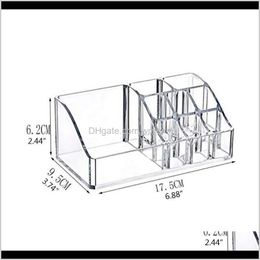 Organización de limpieza Hogar Gardenmakeup Organizador Plástico transparente Barras de labios Pinceles Soporte de exhibición F1 Cajas de almacenamiento Contenedores Drop Delivery 2