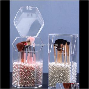 Huishoudelijke Organisatie Home GardenMakeup Brush Box met Stofdicht Deksel Cosmetische Organizer Opslag Rack Nagellak / Potlood / Cosmetica Boxes