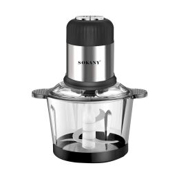 Houselin 2L Glass Bowl Grinder Grinder un robot de nourriture électrique Hopper de légumes, pour la viande, les légumes, l'oignon, l'ail