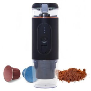 HOUSELIN Draagbare 20 bar elektrische espressomachine 3-4 minuten zelfverwarming compatibel met NS-capsules en gemalen koffie 240514