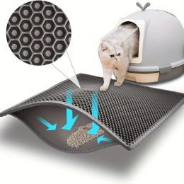Maisons Eva Double couche Cat Litter Pipe Tapping Mat, non glisser-gamme Cat Litter Box Cleaning Mat de toilette pour chat